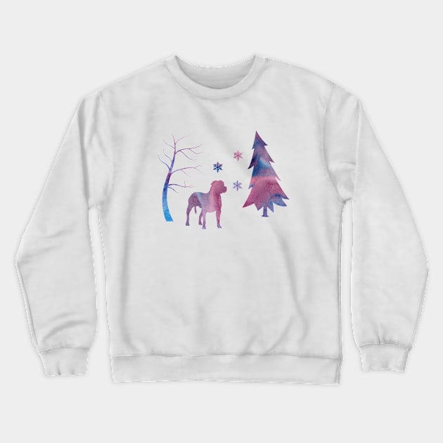 Staffordshire Terrier, Staffy, Amstuff Winter Snowflakes Art Crewneck Sweatshirt by BittenByErmines